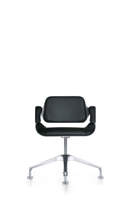101S - Seduta per conferenza,  
schienale dinamico basso, 
sedile e schienale imbottito, 
scocca in alluminio, 
base 4 razze