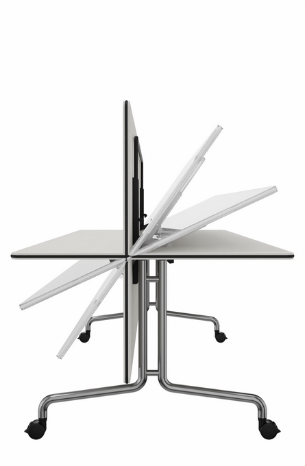 1020N - Rektangulært klapbord,
rund stålrørsstel,
2000 x 1000 x 740 mm
( L x B x H )