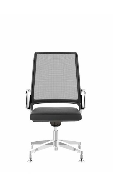 14V7 - Conference armchair medium, 
seat upholstered,
mesh backrest,
rocking motion, lockable
