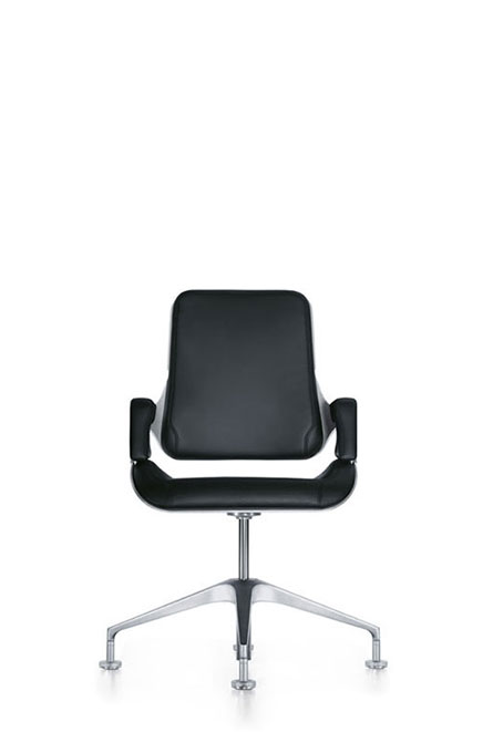 151S - Seduta per conferenza,  
schienale dinamico medio, 
sedile e schienale imbottito, 
scocca in alluminio, 
base 4 razze