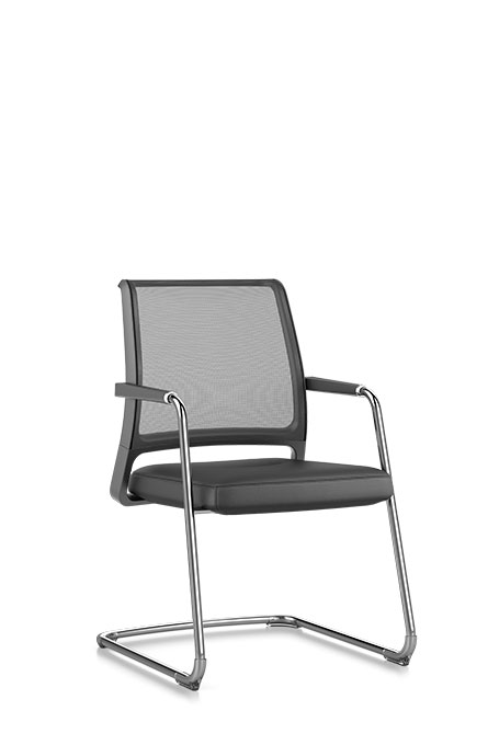 56V7 - Seduta cantilever,
bassa, 
sedile imbottito,
schienale in rete