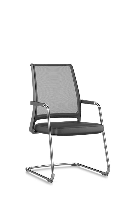 57V7 - Cantilever frame, high, 
seat upholstered,
mesh backrest