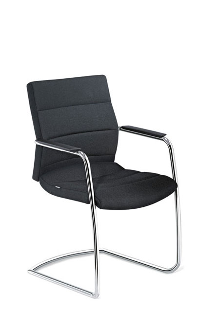 5C75 - Seduta visitatori cantilever, 
schienale medio, 
sedile e schienale imbottito, 
braccioli di serie