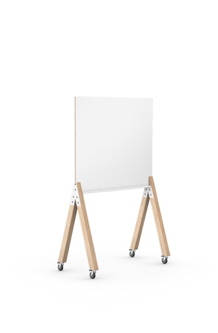 WT101 - TASKBOARD W M 120
Medium whiteboard, white, width: 1200 mm
Chip board with birch Multiplex edge
Both sides are magnetic and can be written on
Pen tray
Natural wooden feet made from ash, untreated
Universal castors, lockable
