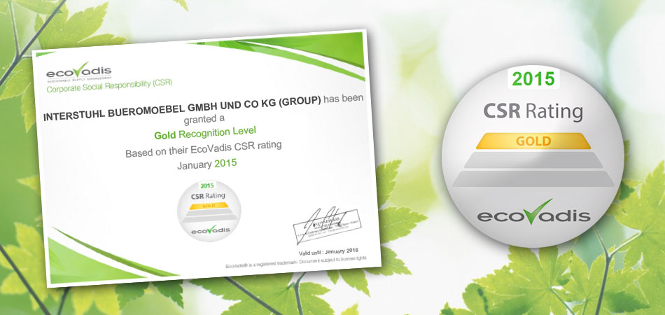 EcoVadis - Gold Zertifizierung für Interstuhl
