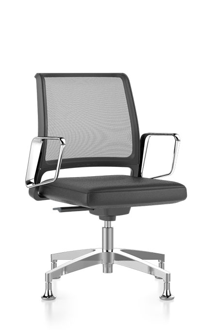 11V7U - Conference armchair, low,
seat upholstered,
mesh backrest
