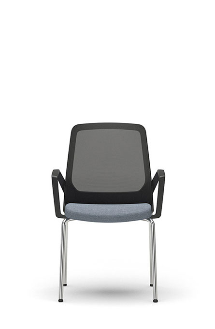 470B - Seduta a 4 gambe,
sedile imbottito schienale in rete,
braccioli,
altezza pila: 4 pezzi