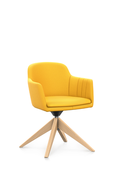 LM741 - Club chair,
four-star base wood