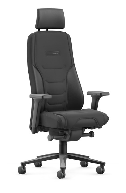 TF118 - Swivel armchair 24h high with seat and backrest topper and adjustable headrest,
backrest topper equipped with 