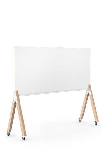 WT102 - TASKBOARD W XL 240
Large whiteboard, white, width: 2400 mm
Chip board with birch Multiplex edge
Both sides are magnetic and can be written on
Pen tray
Natural wooden feet made from ash, untreated
Universal castors, lockable

