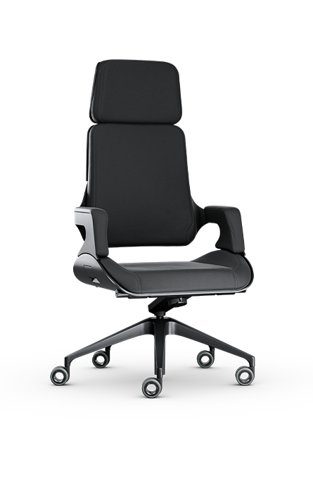 Silver 362S - Seduta ufficio girevole, 
schienale alto, 
sedile e schienale imbottito, 
syncromeccanismo, 
regolazione del peso,
scocca in alluminio,
base 5 razze con ruote